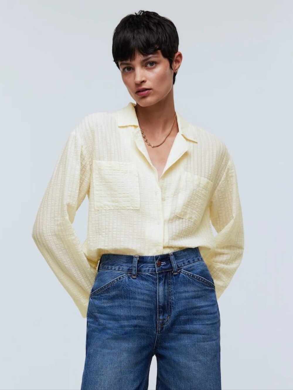 Resort Long-Sleeve Shirt in Seersucker